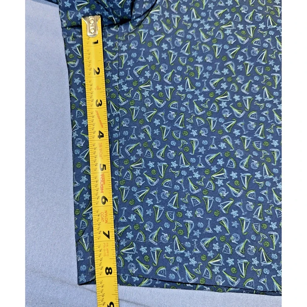 PGA Tour Men Sze 34 Golf Shorts Wicking Stretch Sailboat & Cocktails UPF 50 Navy